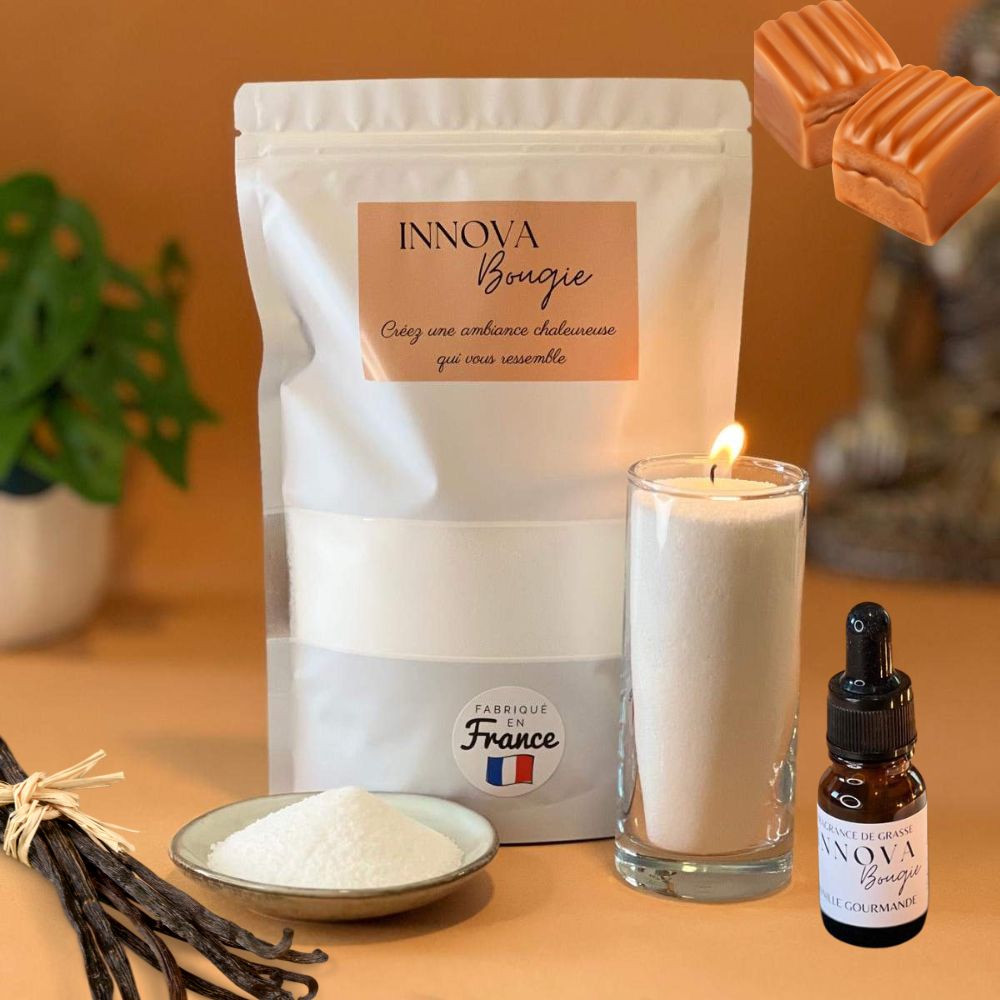 Pack bougie + parfum "VANILLE CARAMEL"