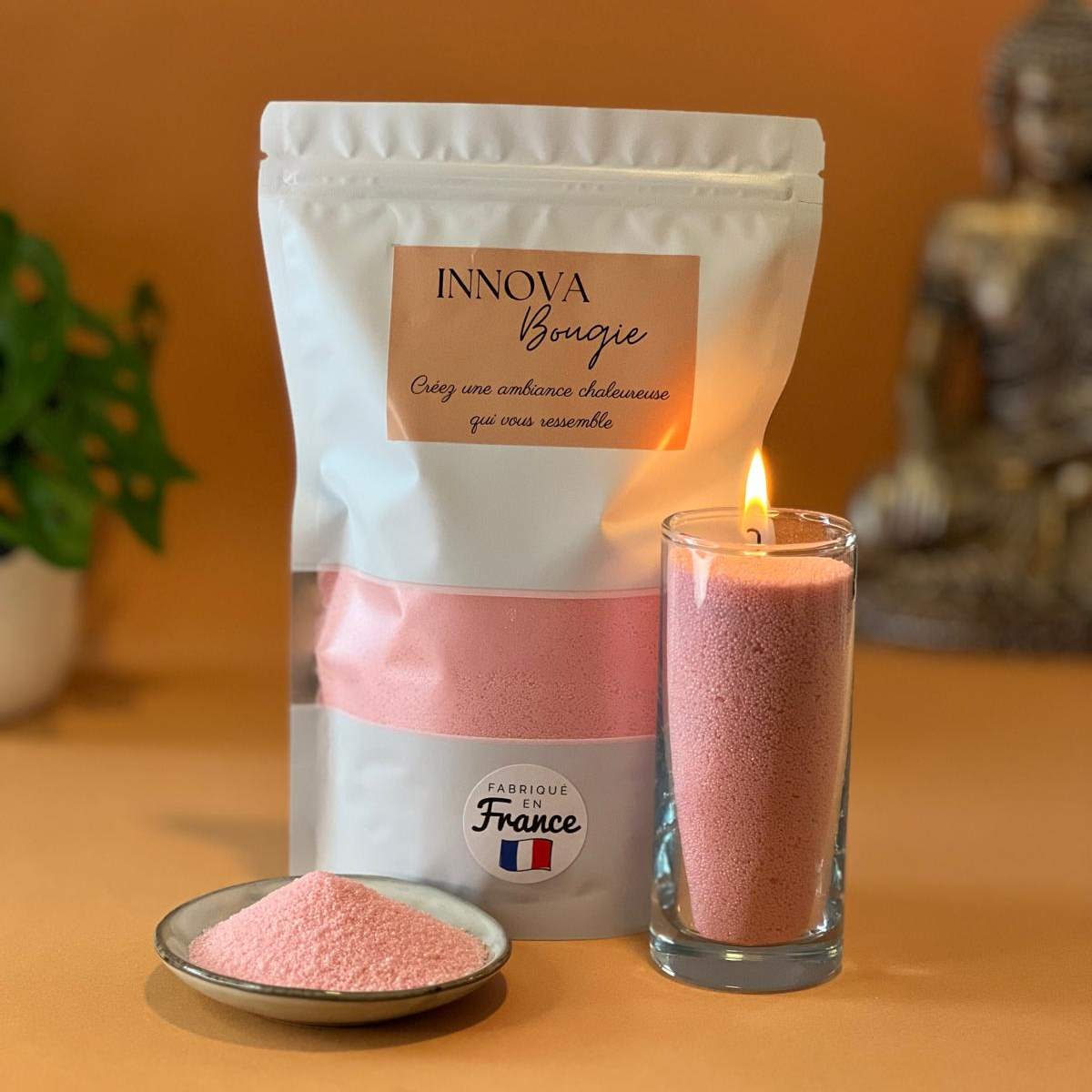 Poudre Rose nacré 500g + 20 mèches